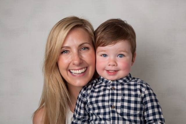 Mother and son with fresh haircuts