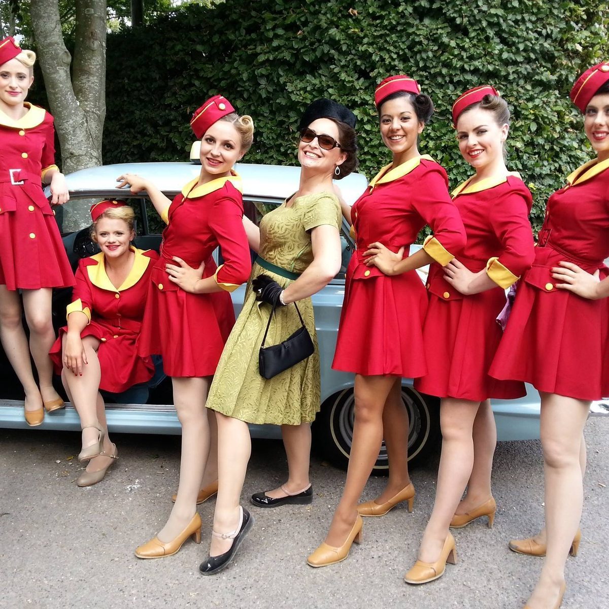 Group of ladies with vintage-style hair